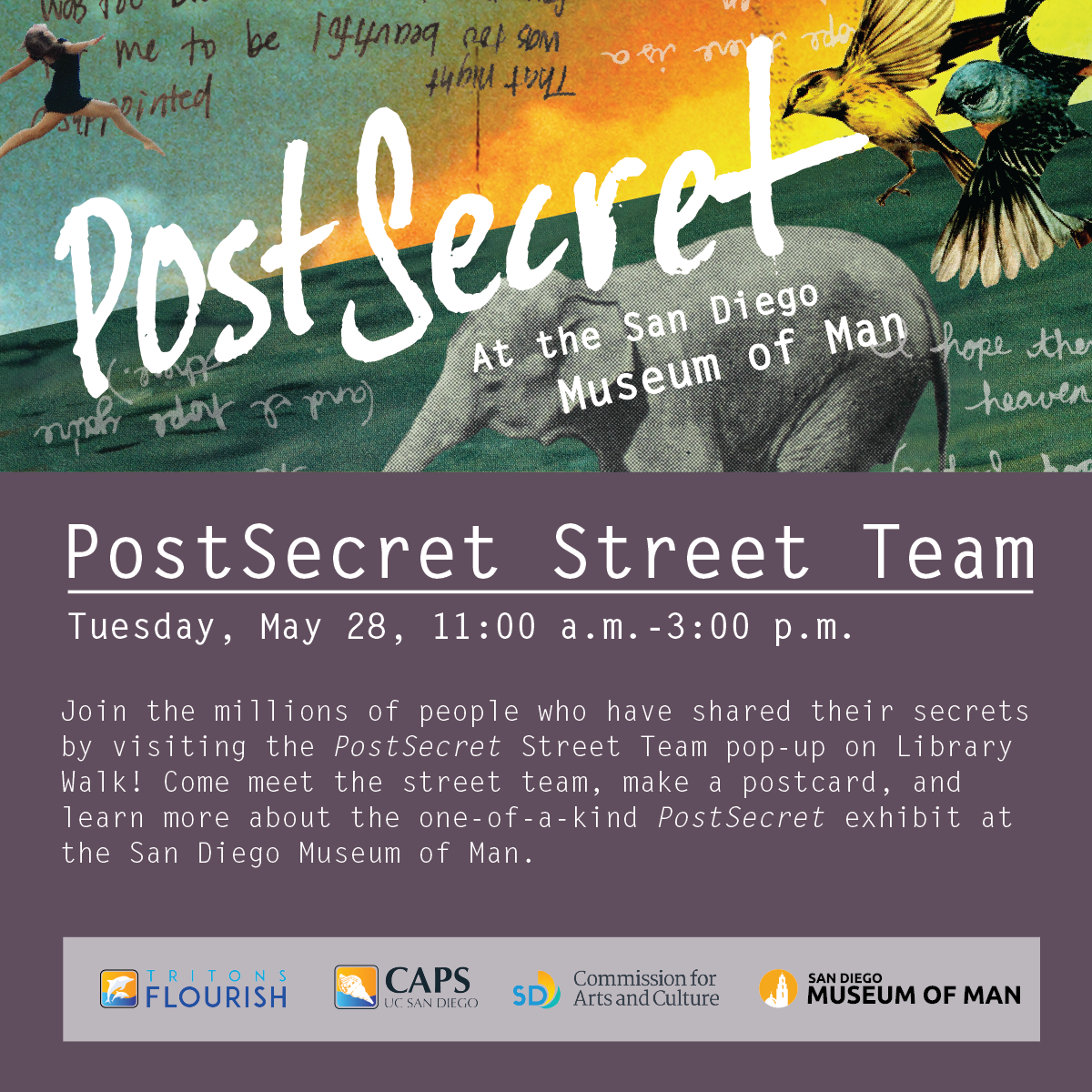 Museum of Man Post Secret flyer